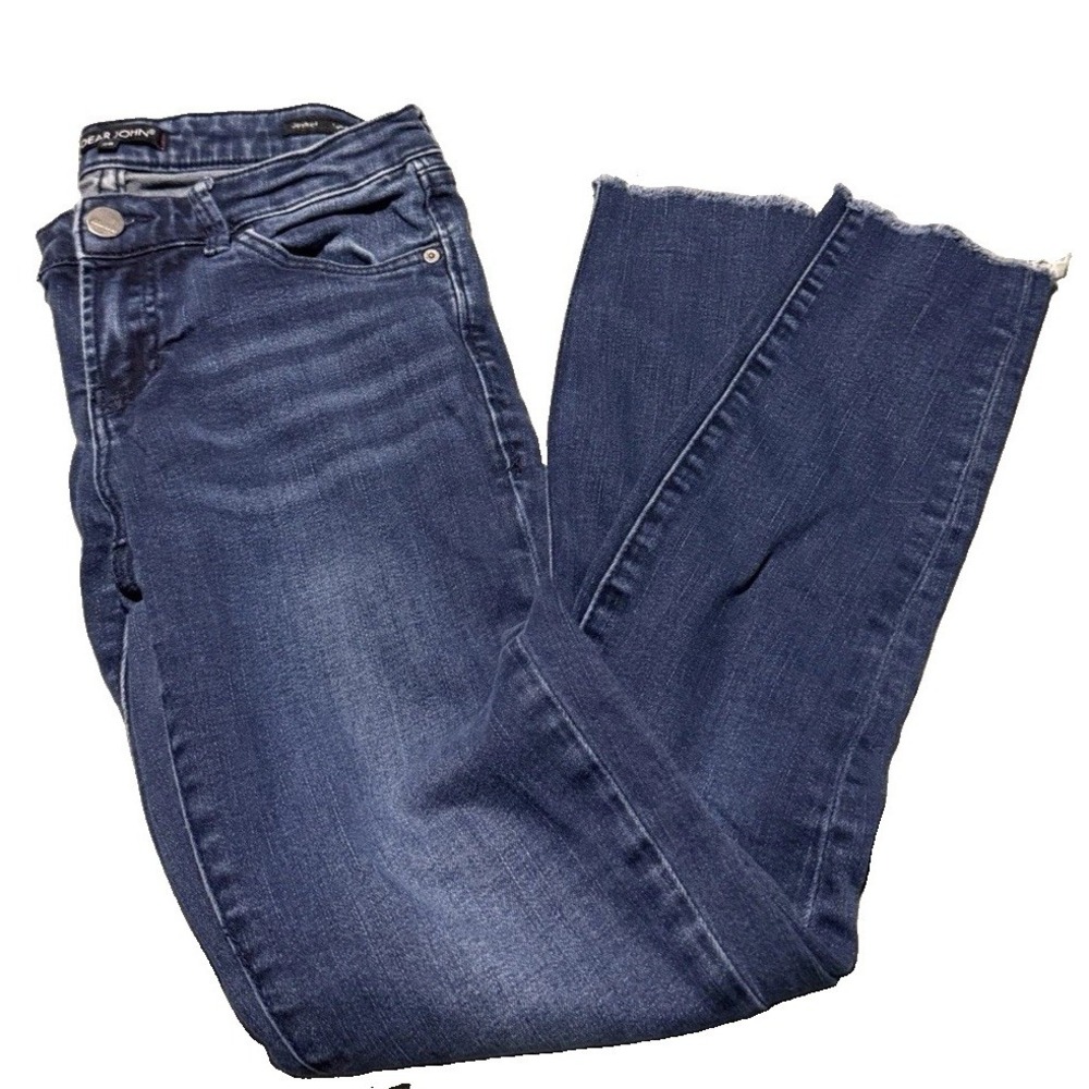 Dear John Joyrich Canyon Skinny Jeans Women's 26 Blue Raw Hem Cropped Stretch